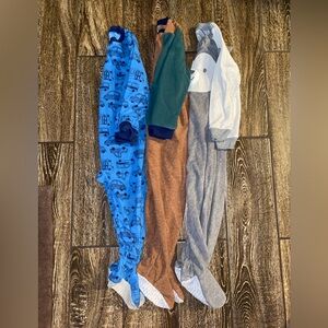 Toddler boy zip up footie sleepers